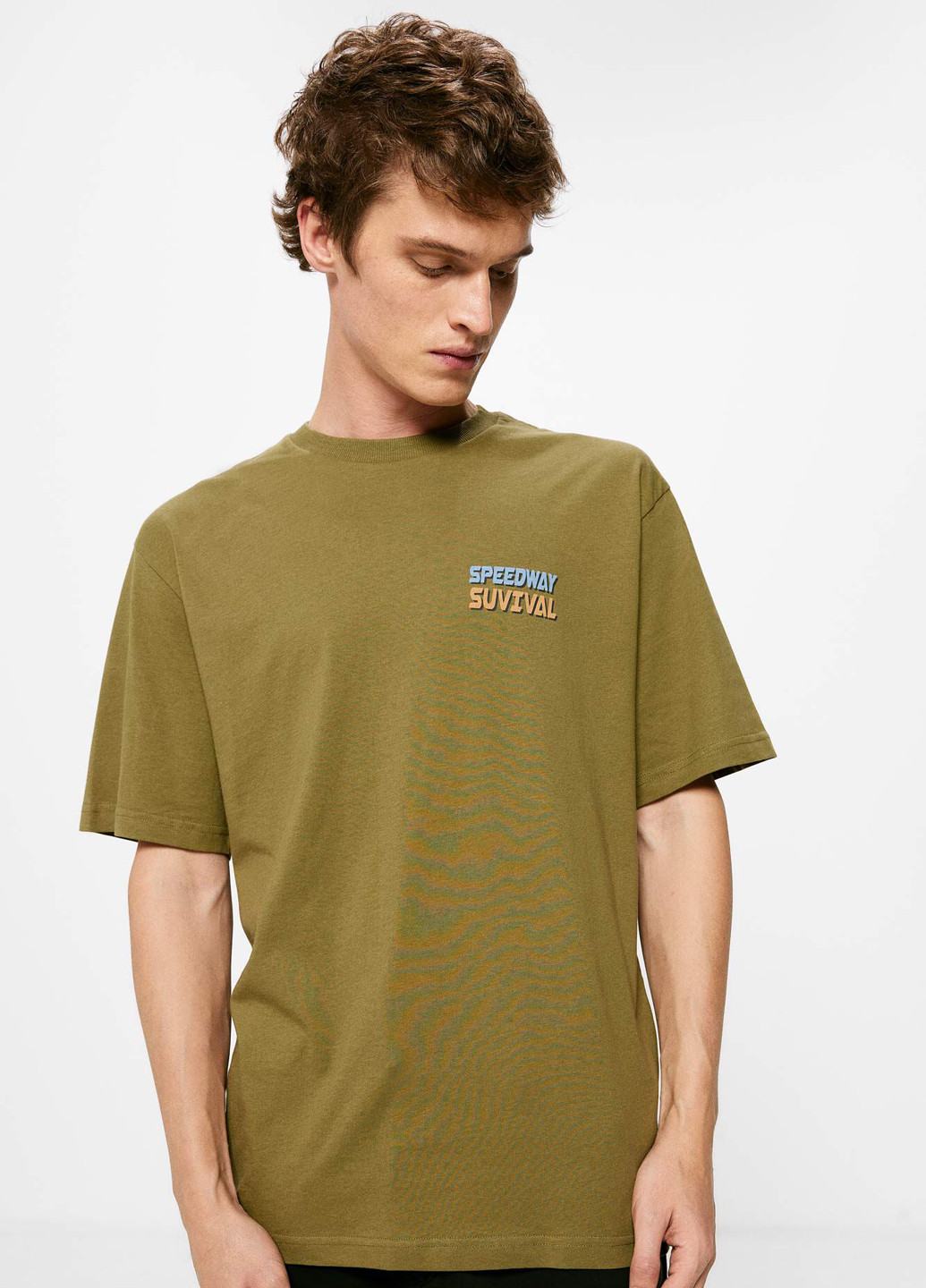 Оливковая футболка Springfield