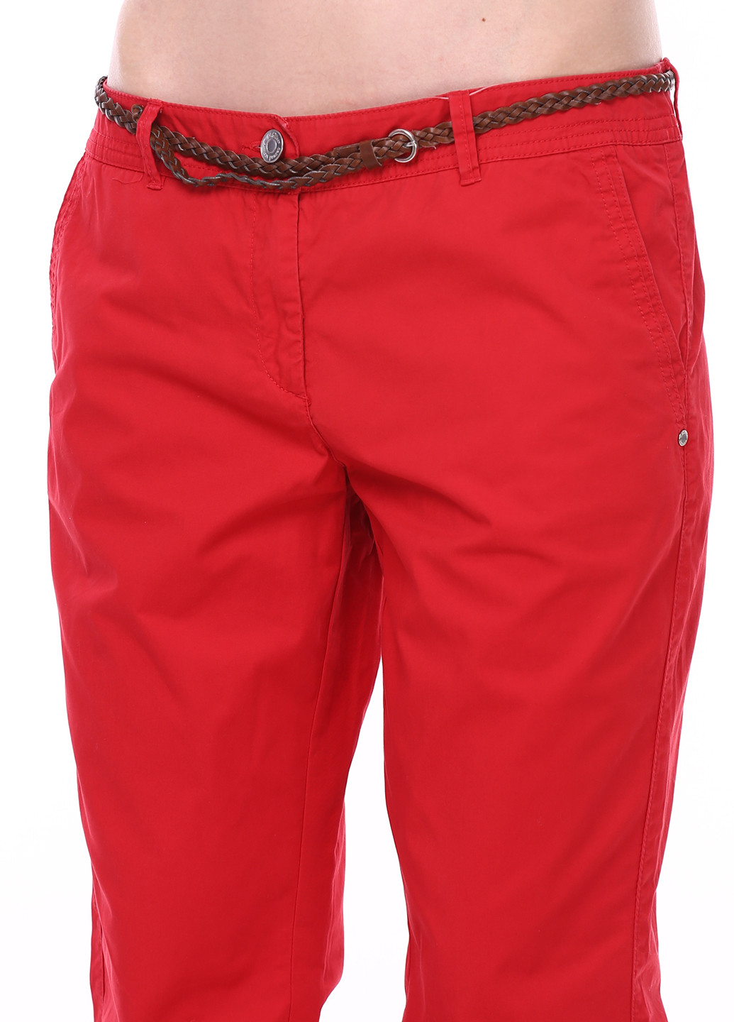 Красные кэжуал демисезонные прямые брюки S.Oliver
