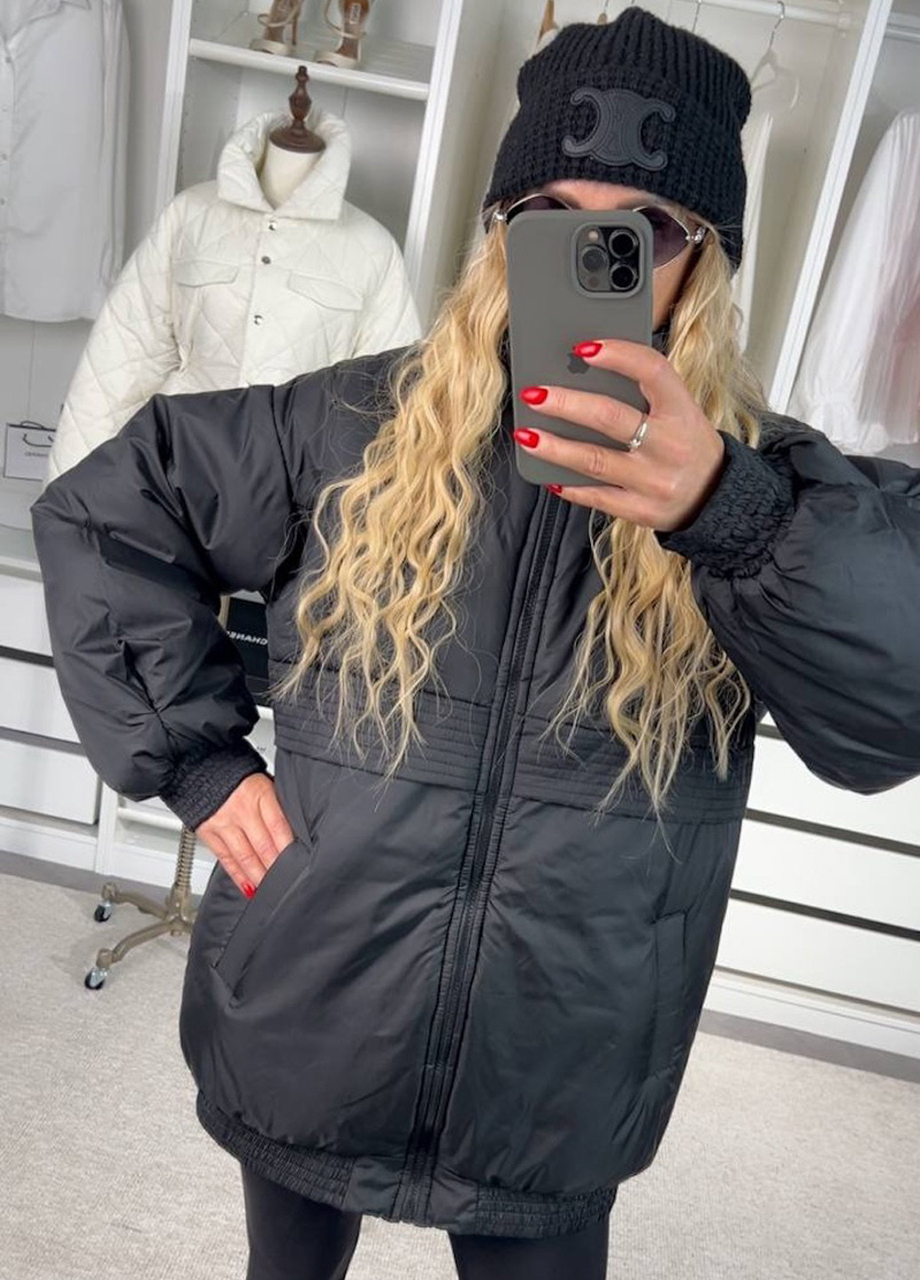 Черная демисезонная куртка No Brand