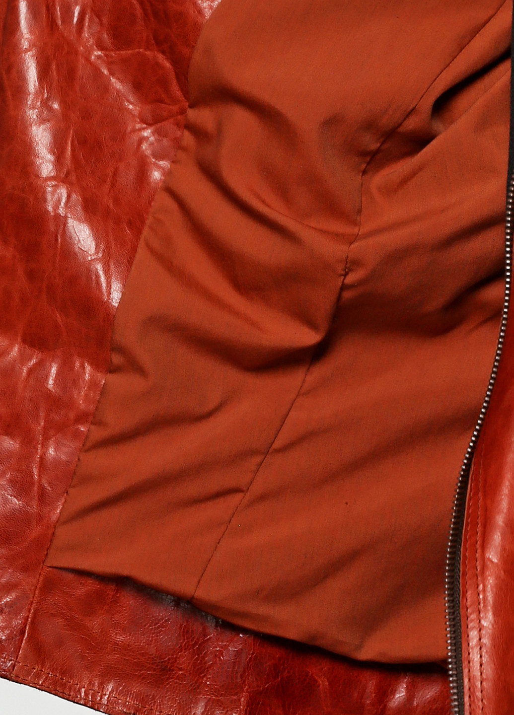 Терракотовая демисезонная куртка кожаная Monte Catini