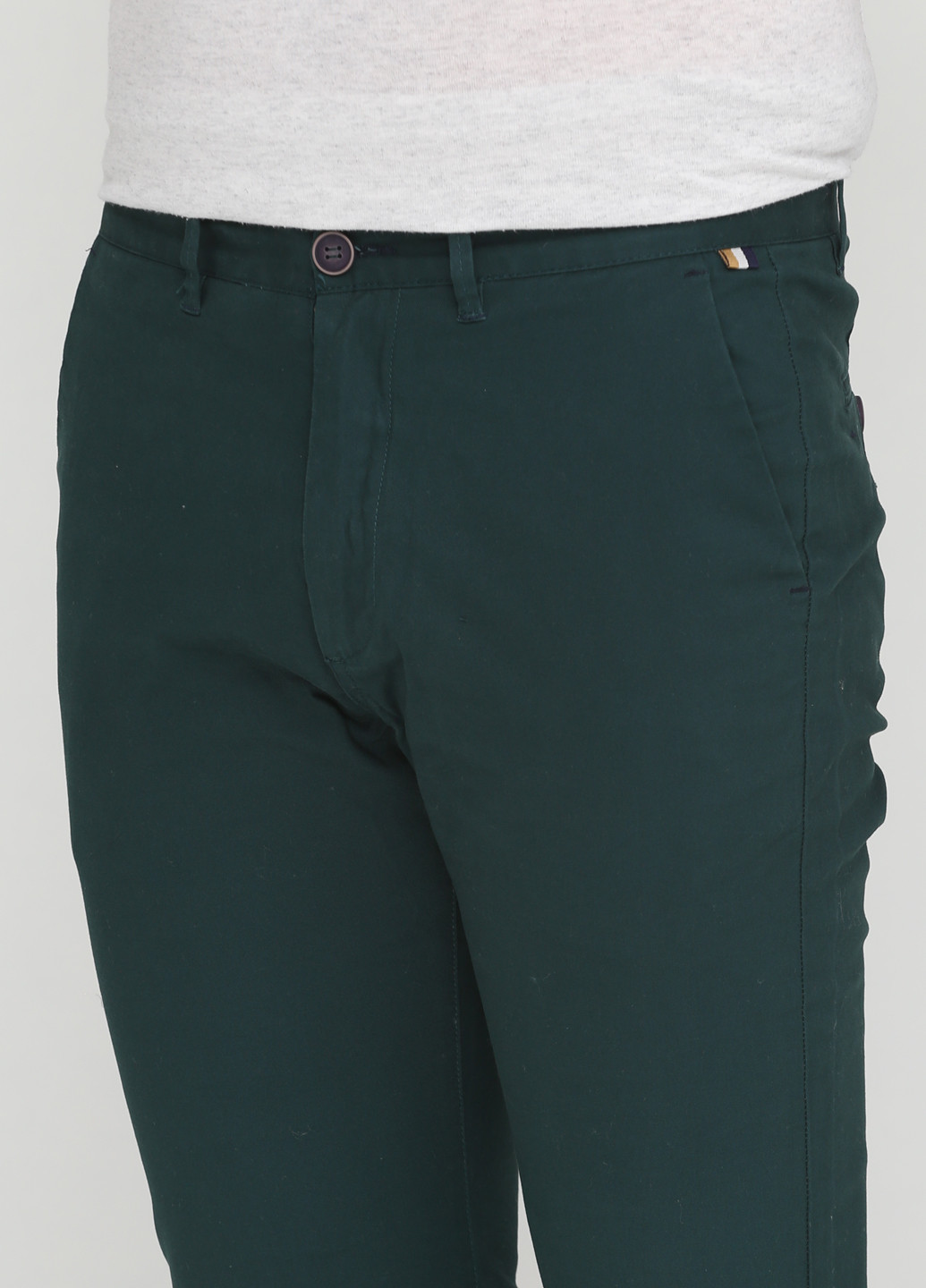Бутылочный зеленые кэжуал демисезонные со средней талией брюки Springfield