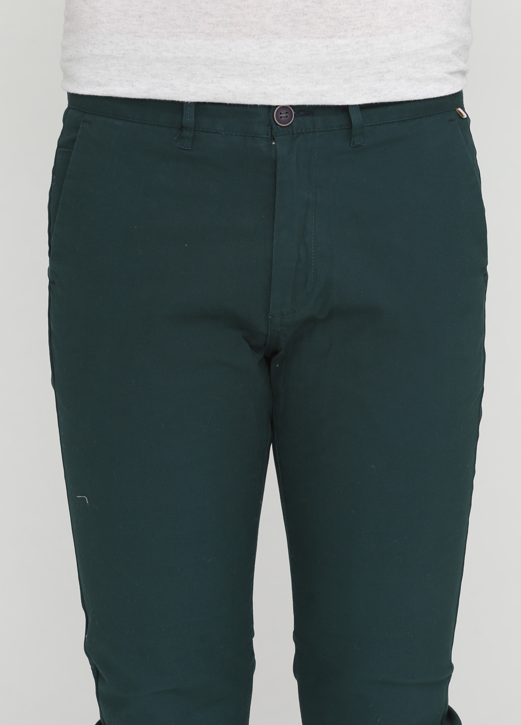 Бутылочный зеленые кэжуал демисезонные со средней талией брюки Springfield