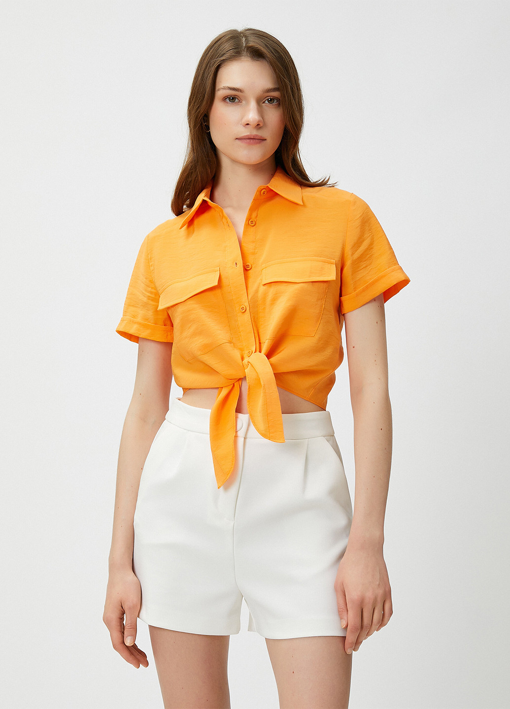 Светло-оранжевая летняя блуза KOTON