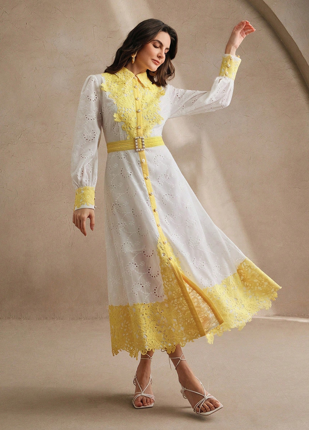 Комбінована святковий сукня сукня-сорочка, а-силует SHEIN колор блок