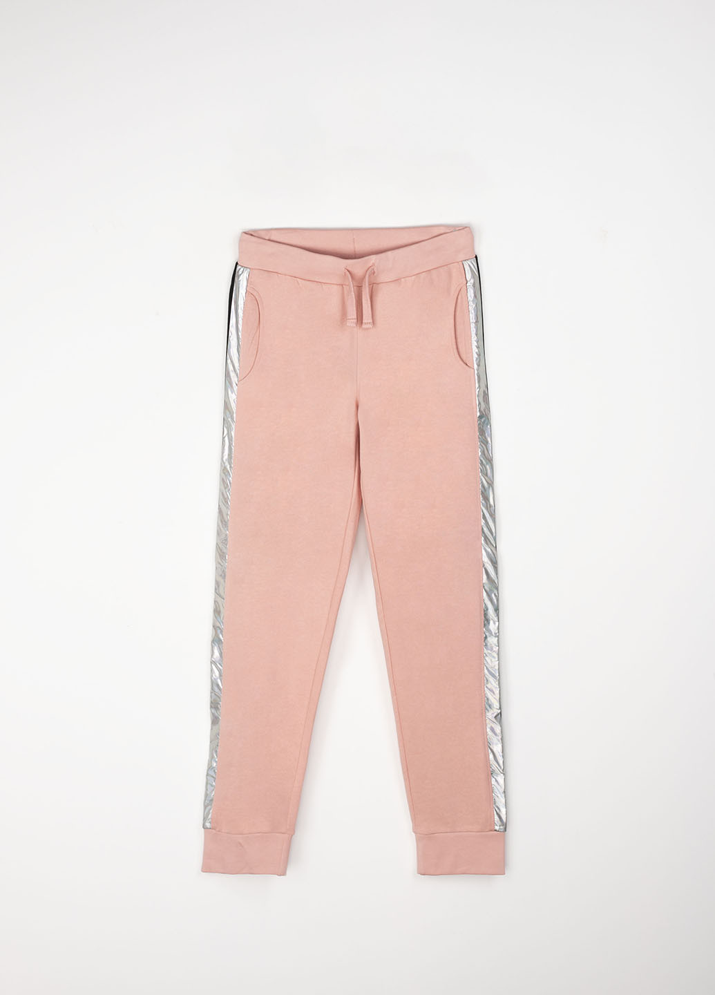 Светло-розовые спортивные демисезонные джоггеры брюки Coccodrillo