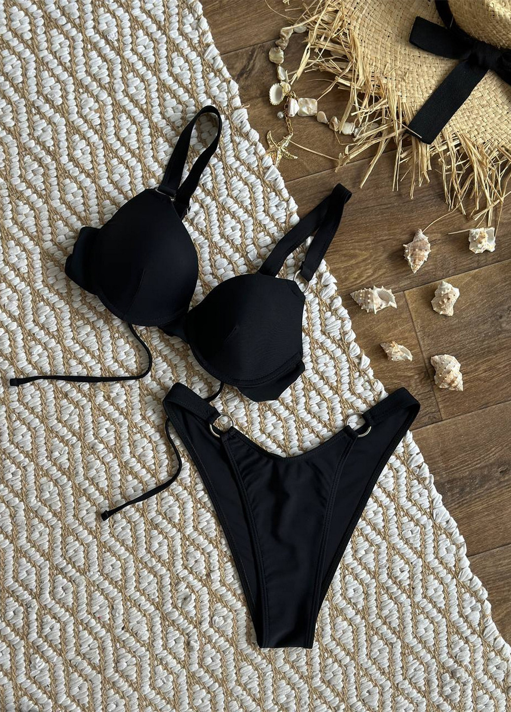 Чорний літній роздільний купальник (ліф, трусики) NOVA VEGA