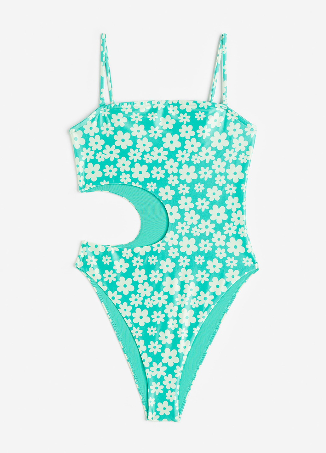 Салатовый летний купальник слитный, монокини H&M