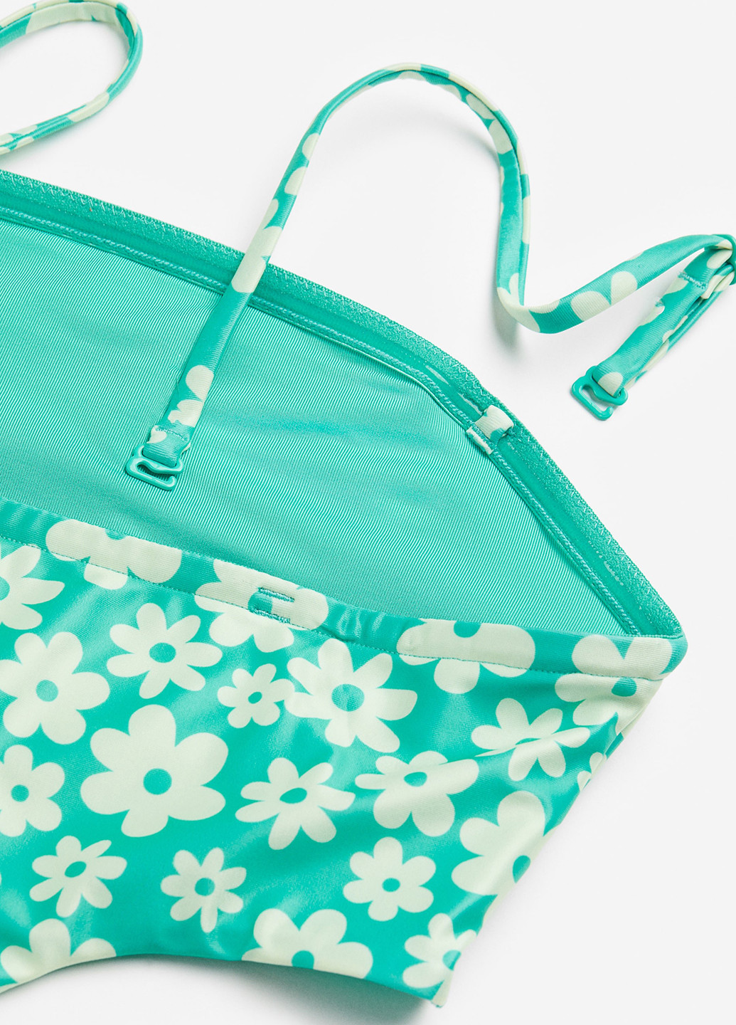 Салатовый летний купальник слитный, монокини H&M