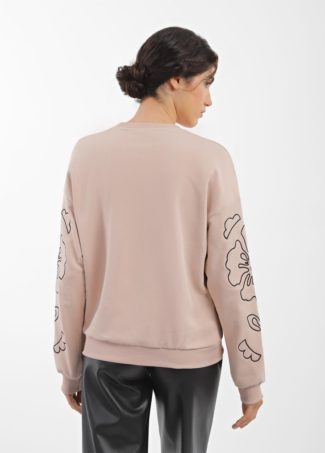 Бежевый свитшот Braska цветочный без декора (327234742)