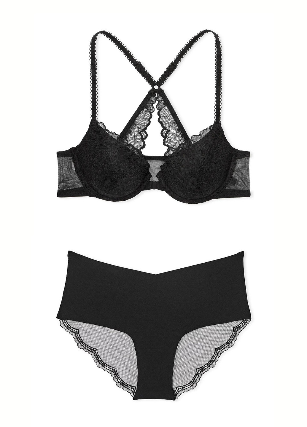 Черный демисезонный комплект (бюстгальтер, трусики) Victoria's Secret