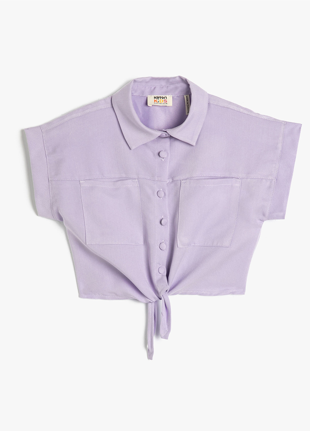 Светло-фиолетовая кэжуал рубашка однотонная KOTON