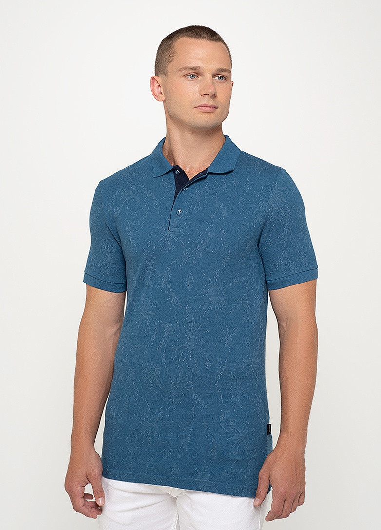 Синяя футболка-поло 634 xxl синий (2000904351480) для мужчин Vaganza однотонная