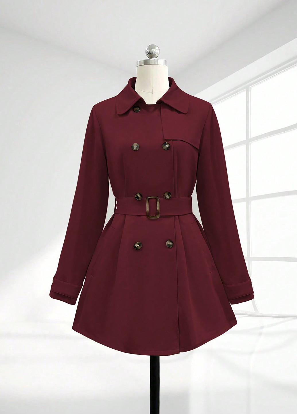 Плащ SHEIN тренчкот на гудзиках демісезон (365440070)