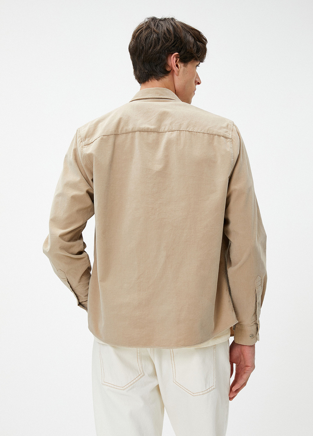 Бежевая кэжуал рубашка однотонная KOTON