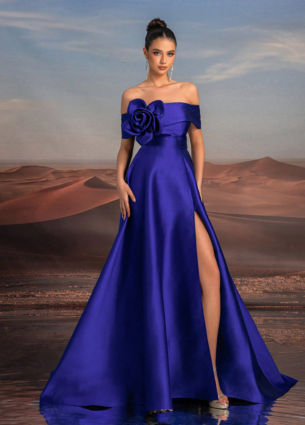 Фиолетовое праздничный, вечернее платье а-силуэт SHEIN однотонное