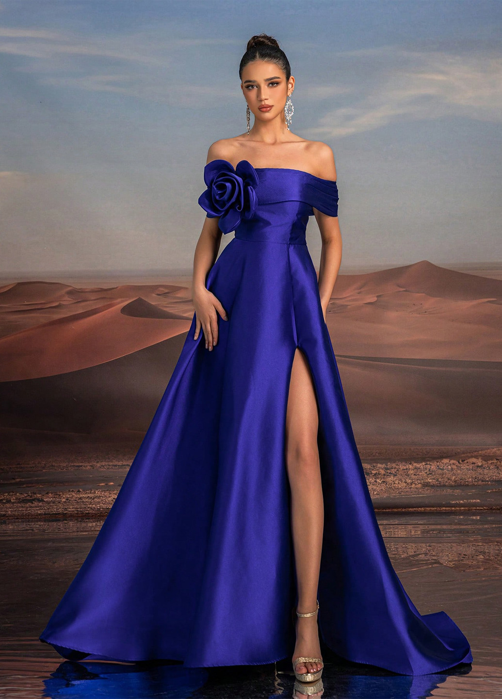 Фиолетовое праздничный, вечернее платье а-силуэт SHEIN однотонное