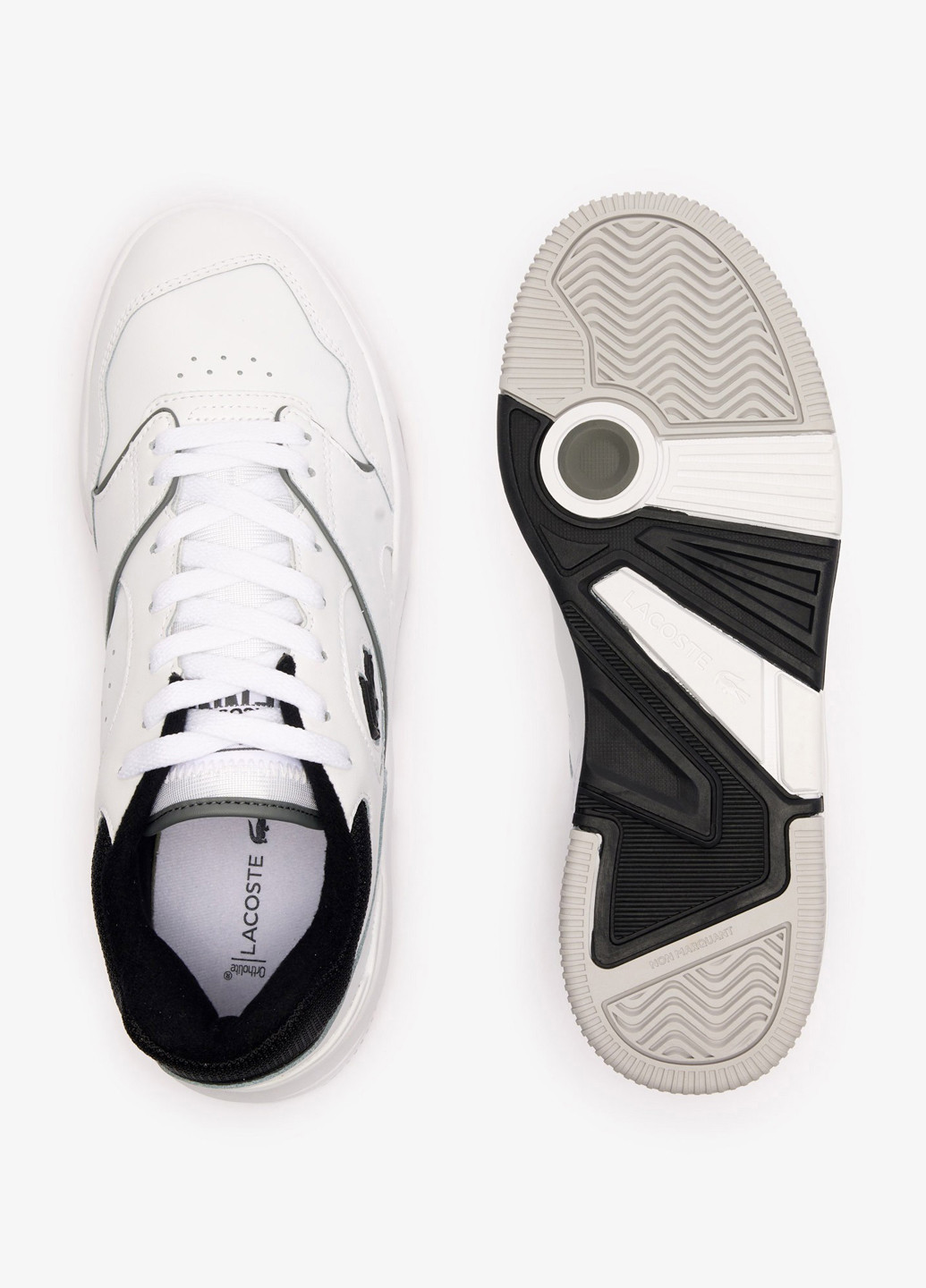 Белые демисезонные кроссовки Lacoste LINESHOT