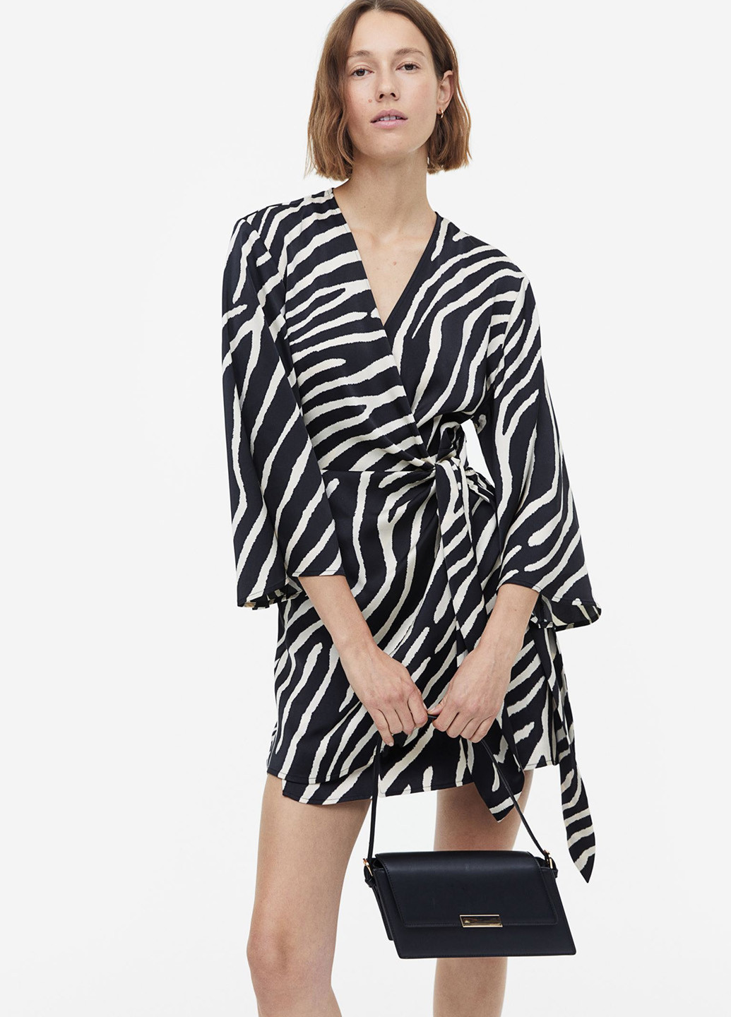 Комбінована кежуал сукня на запах H&M зебра