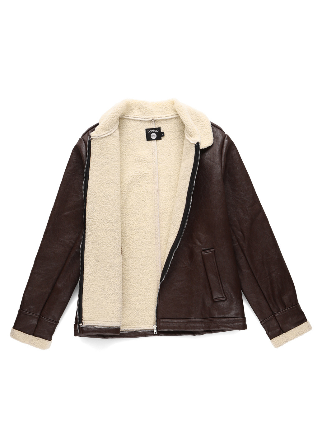 Темно-коричнева демісезонна куртка Boohoo