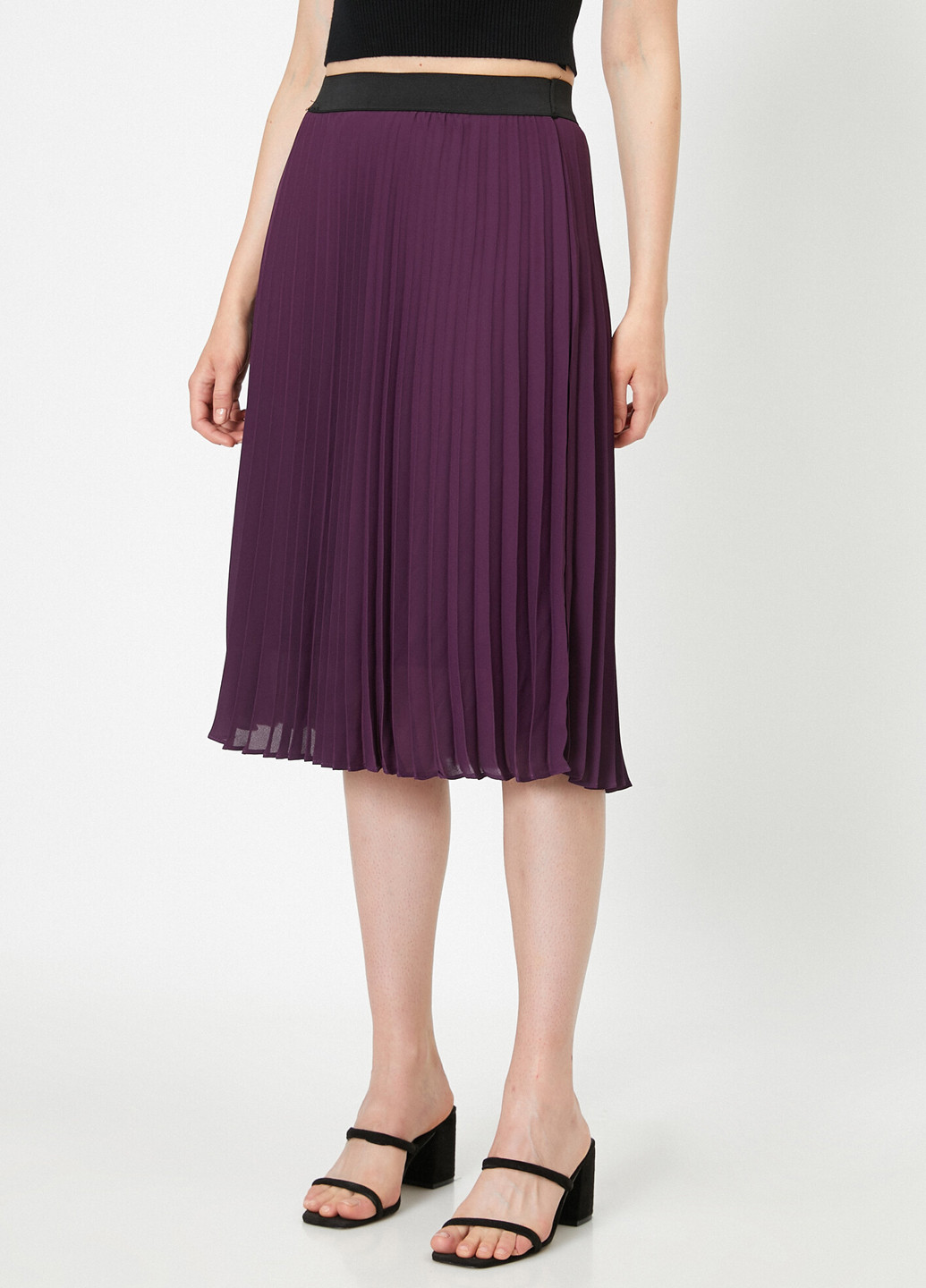 Фиолетовая кэжуал юбка KOTON плиссе