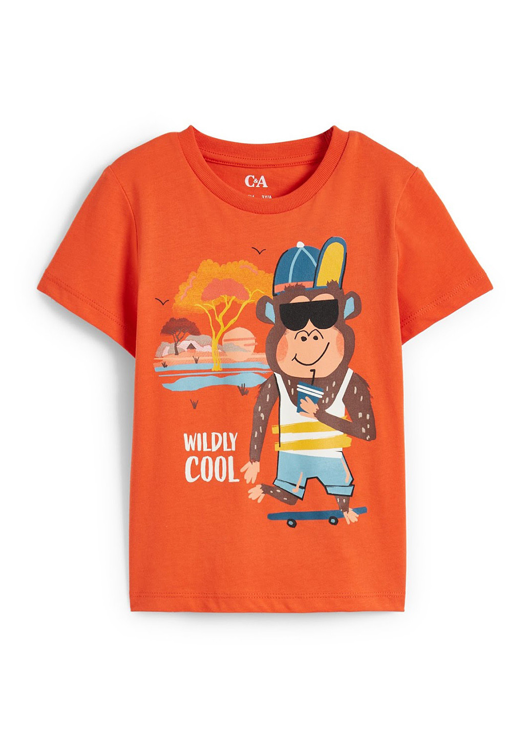 Оранжевая летняя футболка C&A