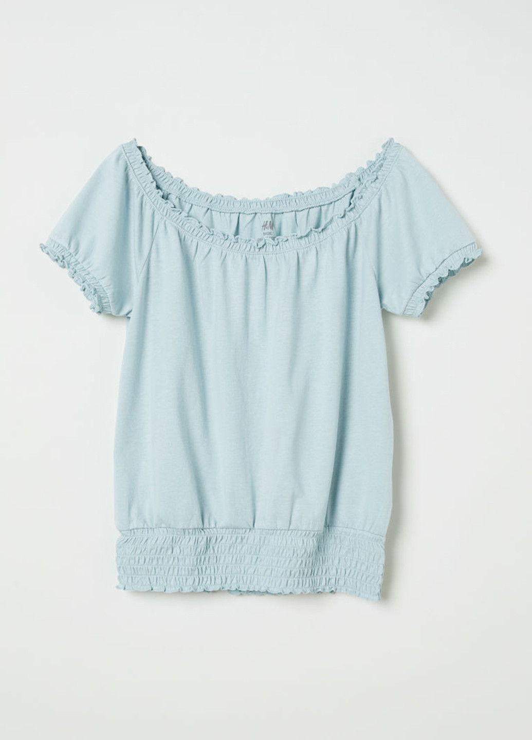 Мятная однотонная блузка H&M летняя