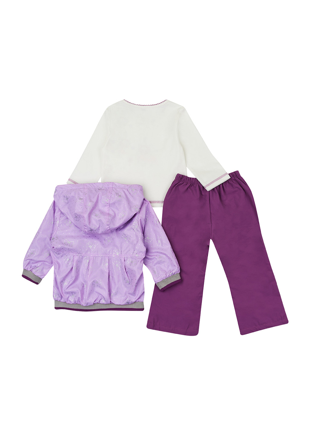 Фиолетовый демисезонный костюм (ветровка, брюки, реглан) Aimico