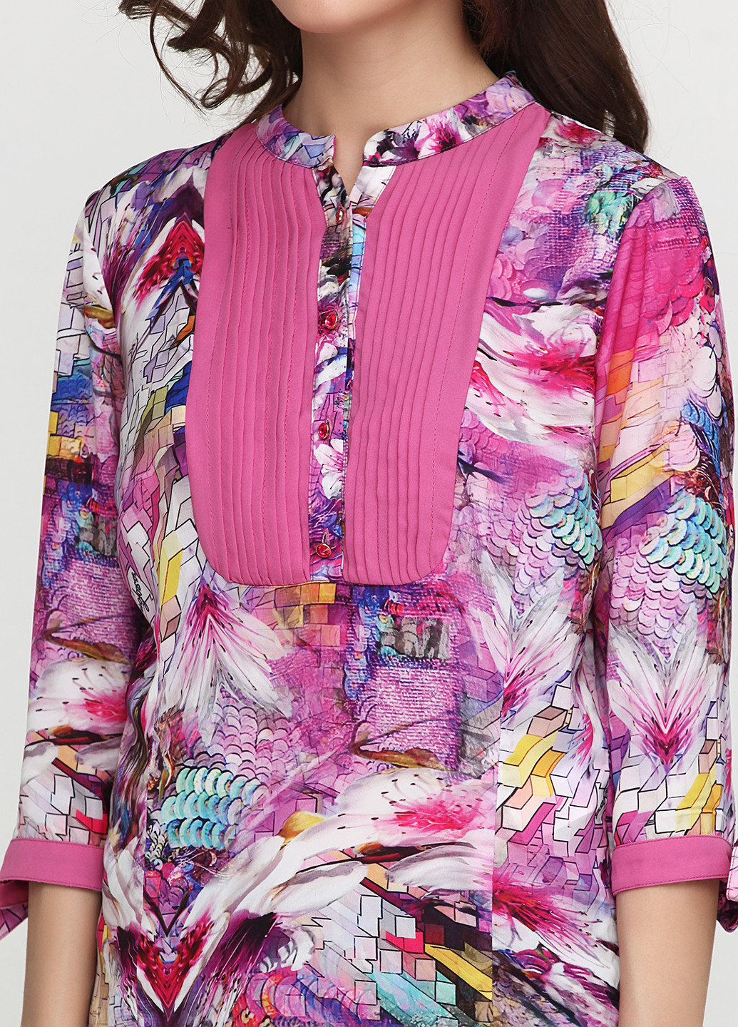 Фуксинова (колору Фукія) демісезонна блуза Sassofono