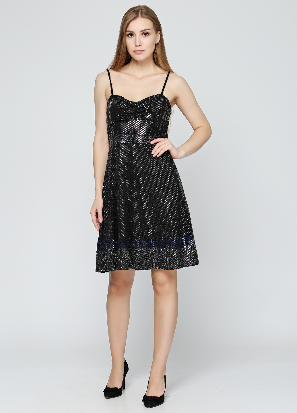 Черное коктейльное платье клеш Cache Cache однотонное