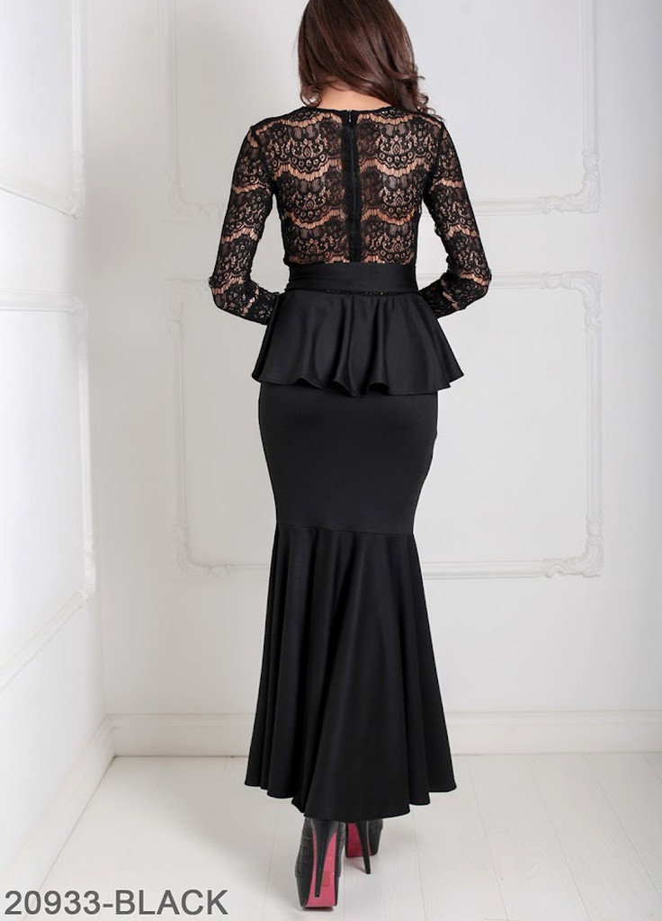 Черное кэжуал женское платье adelis черный Podium однотонное