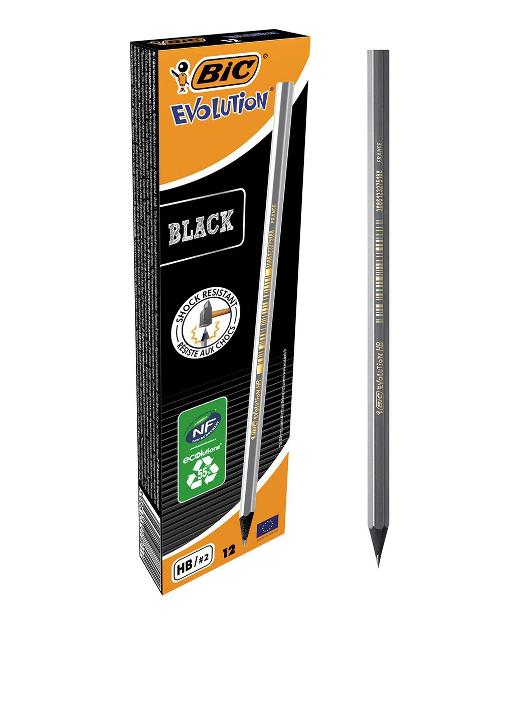 Набор карандашей чернографитных Evolution HB, (12 шт.) Bic (249565403)