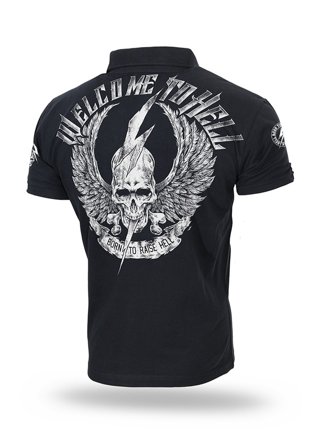 Черная футболка-футболка поло dobermans welcome to hell ii tsp156bk для мужчин Dobermans Aggressive