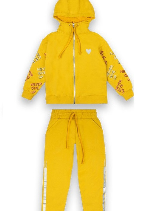 Жовтий демісезонний дитячий костюм для дівчинки ks-21-91-1 *never give up* Габби