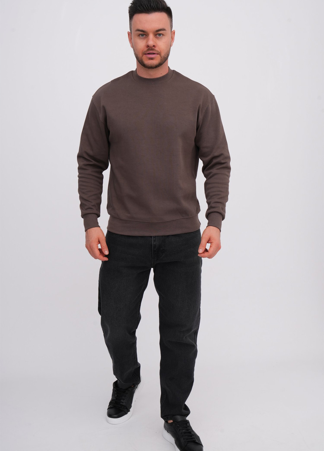 Кавовий світшот K.O.R однотонний без декору (362378169)