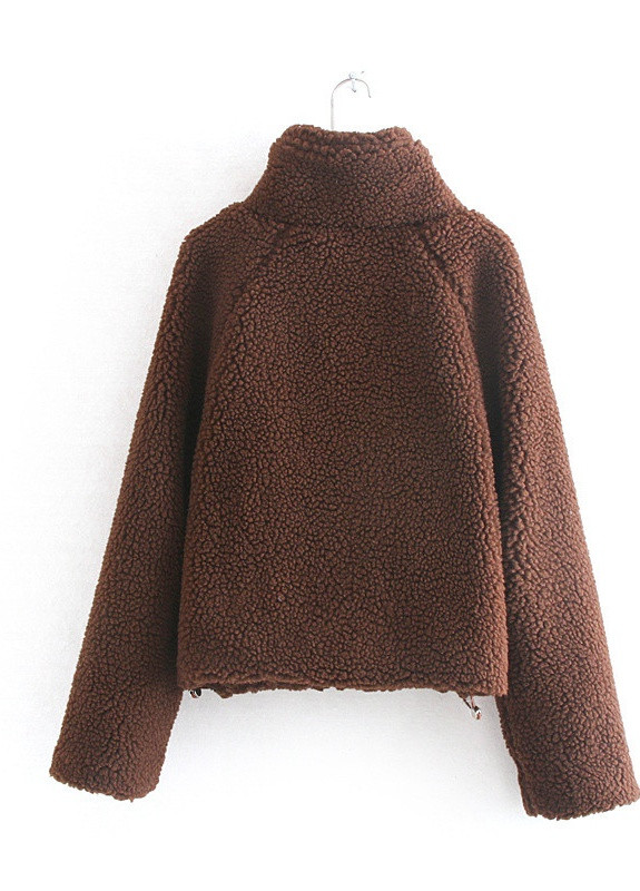 Коричнева демісезонна куртка жіноча з штучного хутра bear, коричневий Berni Fashion 55582