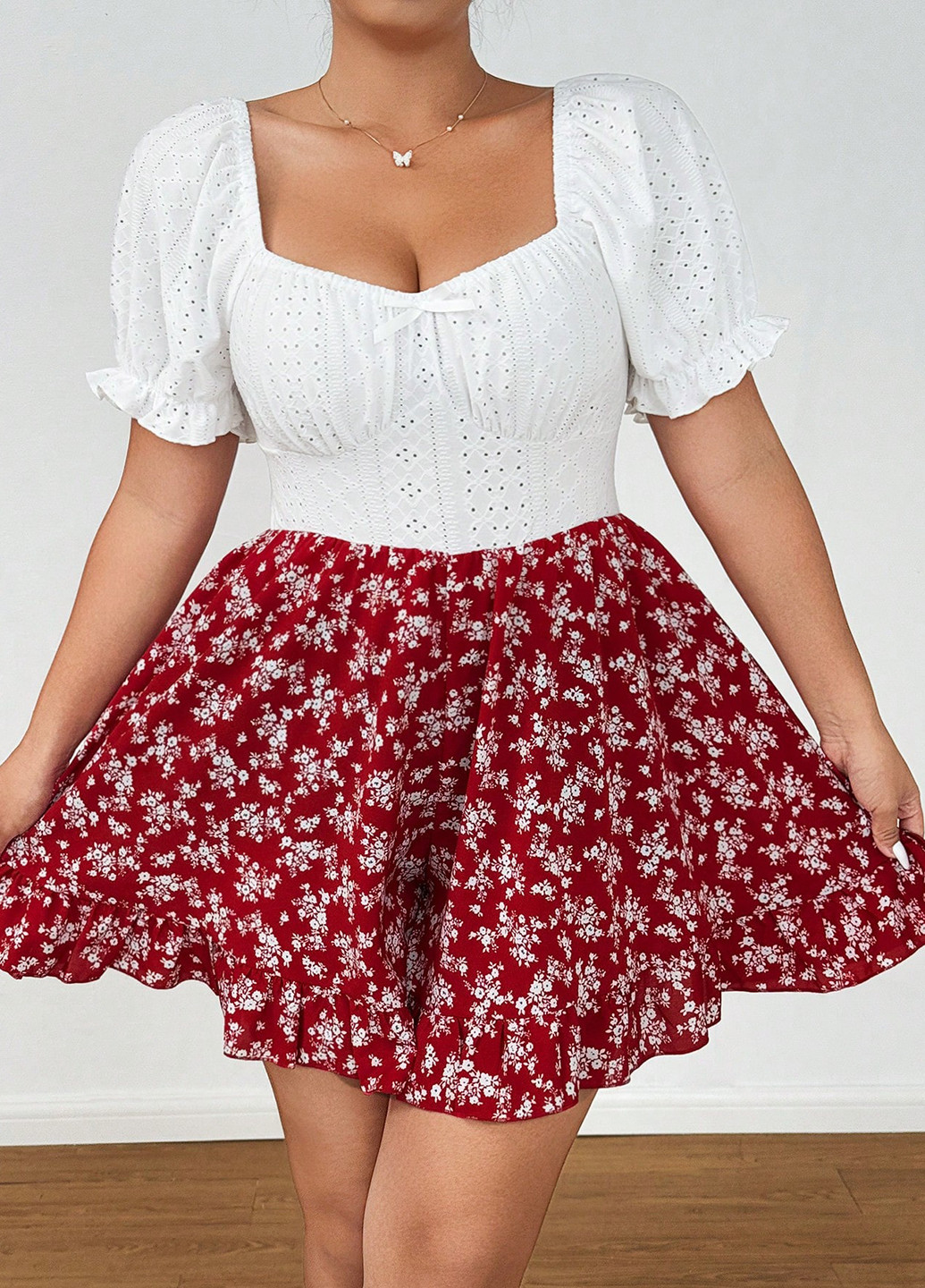 Комбинезон SHEIN комбинезон-шорты цветочный комбинированный кэжуал полиэстер