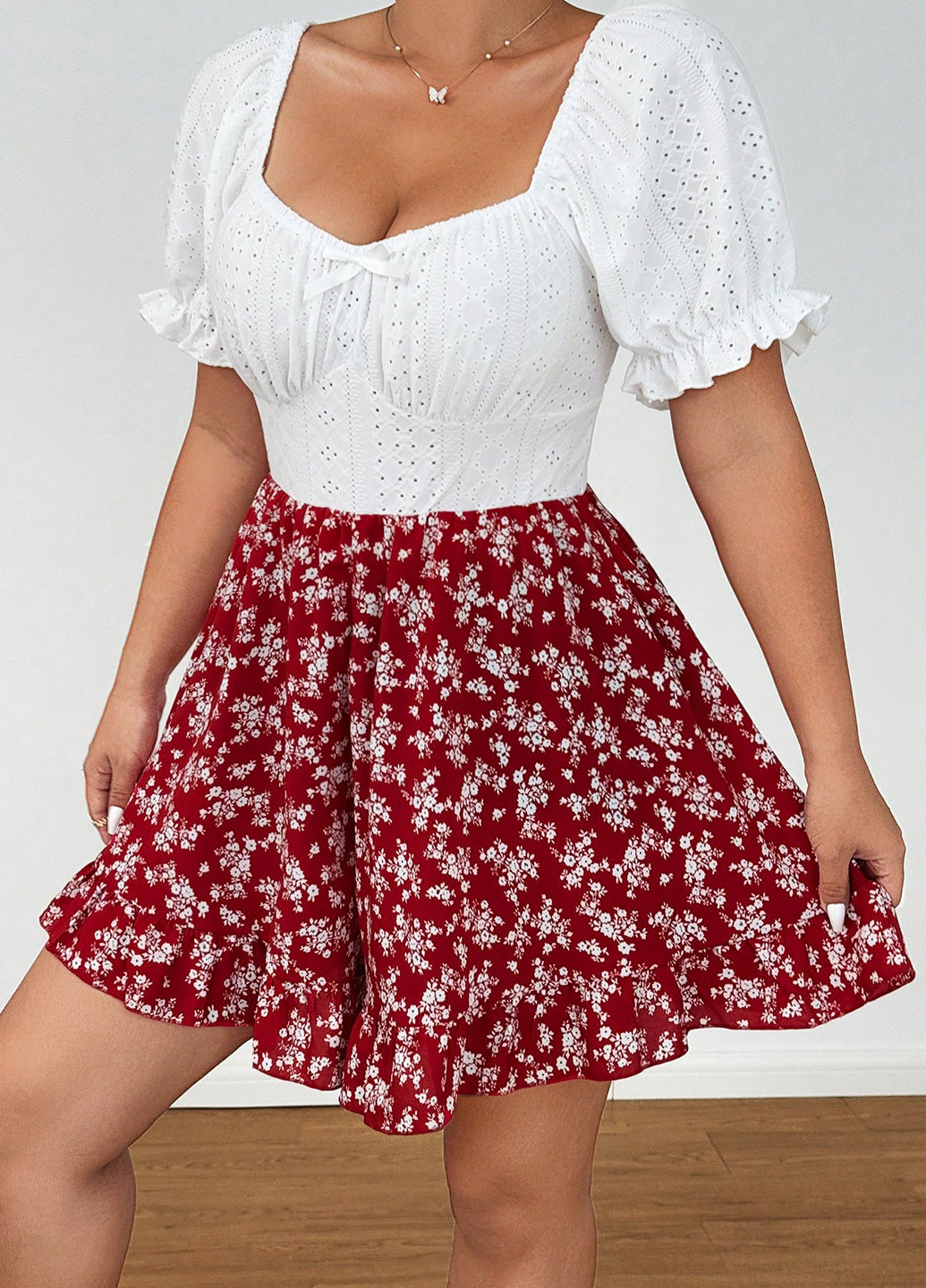 Комбинезон SHEIN комбинезон-шорты цветочный комбинированный кэжуал полиэстер