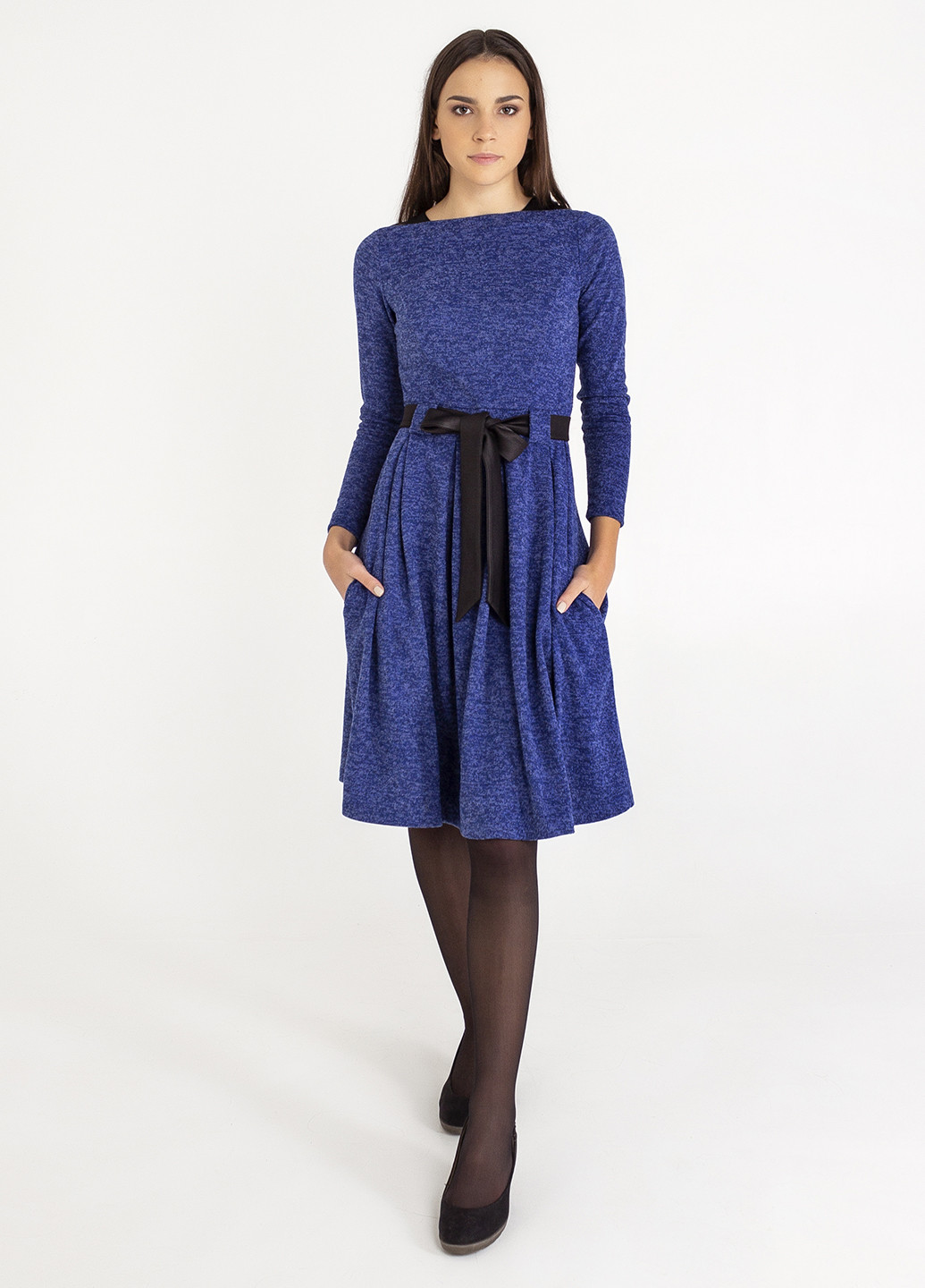 Темно-синее кэжуал платье Viravi Wear меланжевое