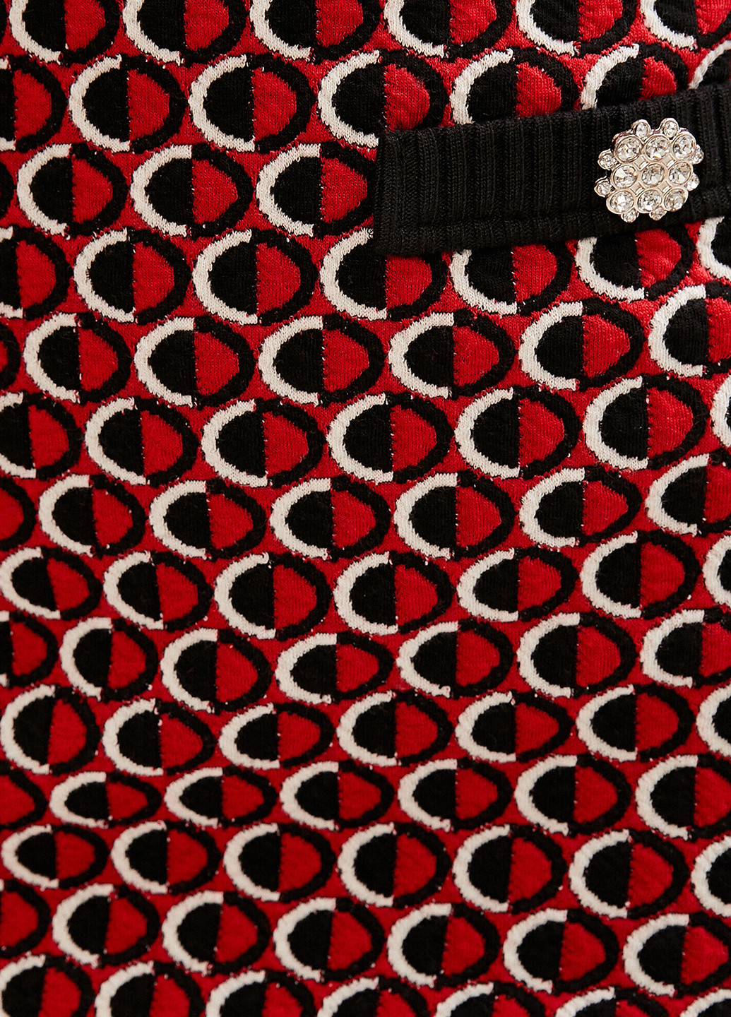 Бордовая кэжуал с абстрактным узором юбка KOTON