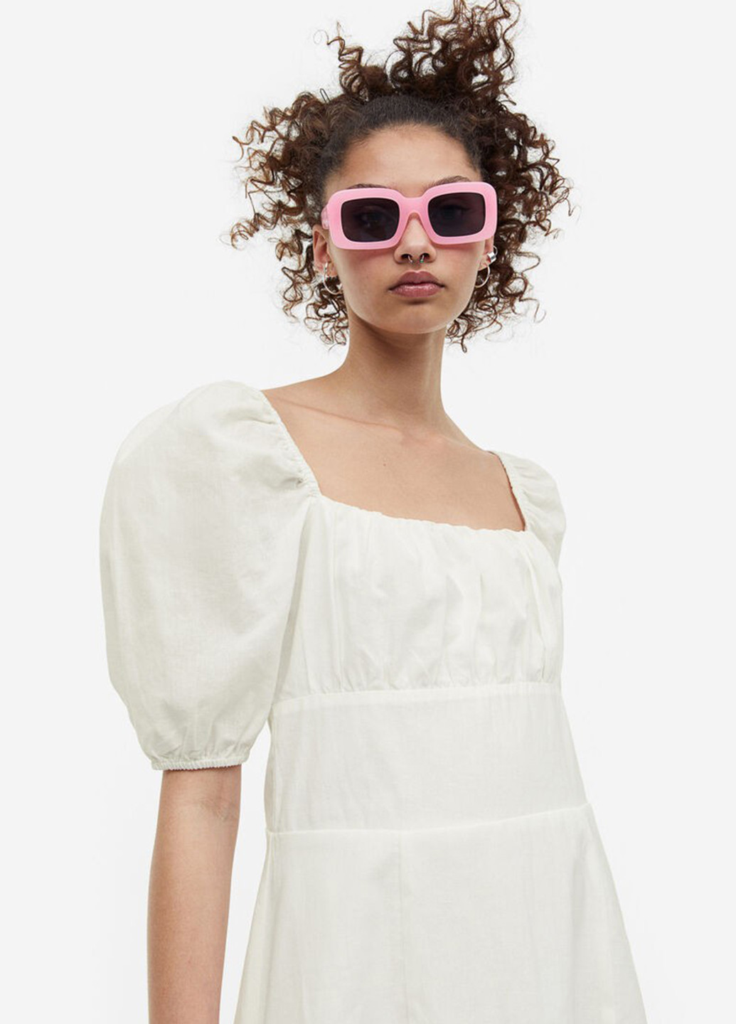 Білий кежуал сукня а-силует H&M однотонна