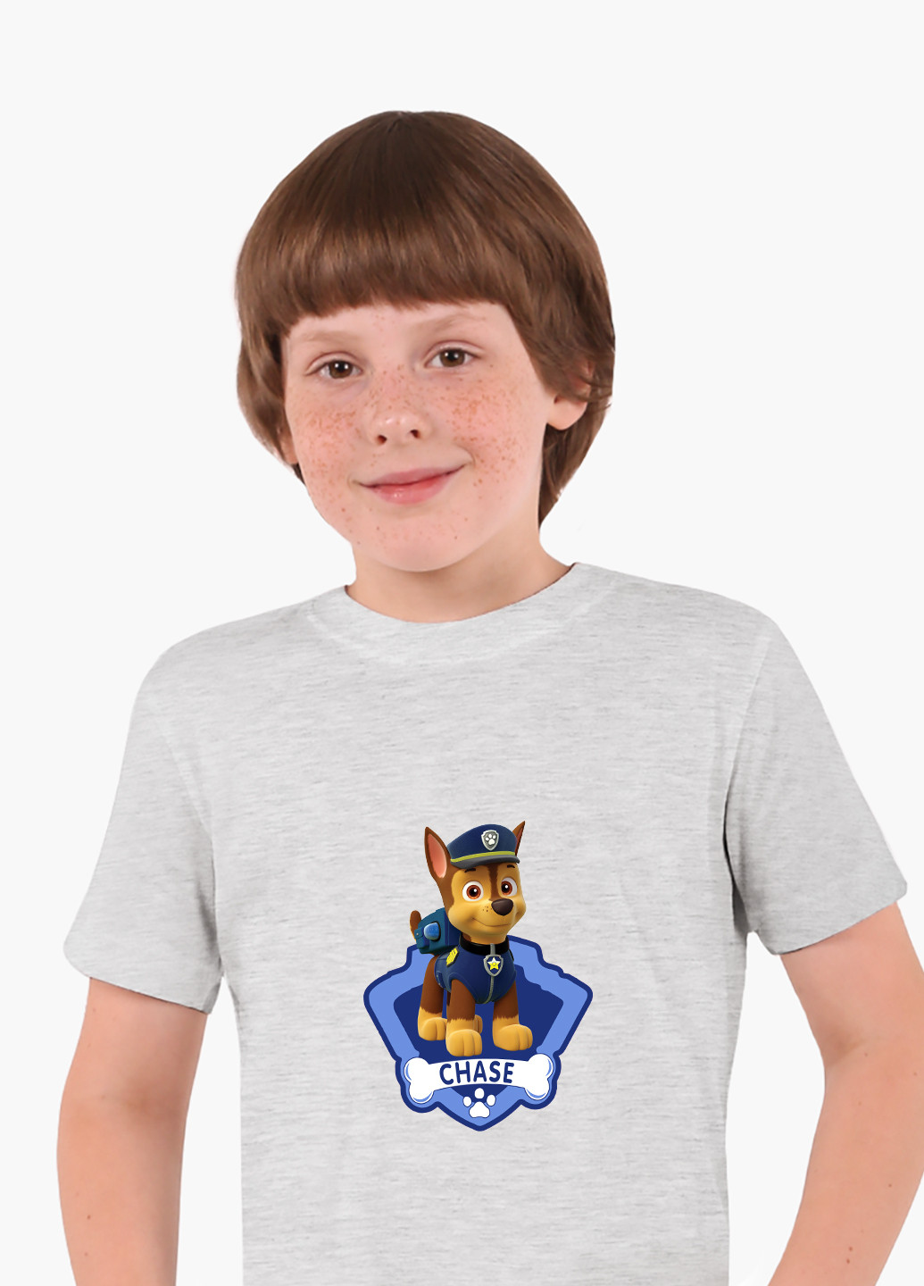 Светло-серая демисезонная футболка детская щенячий патруль (paw patrol)(9224-1610) MobiPrint