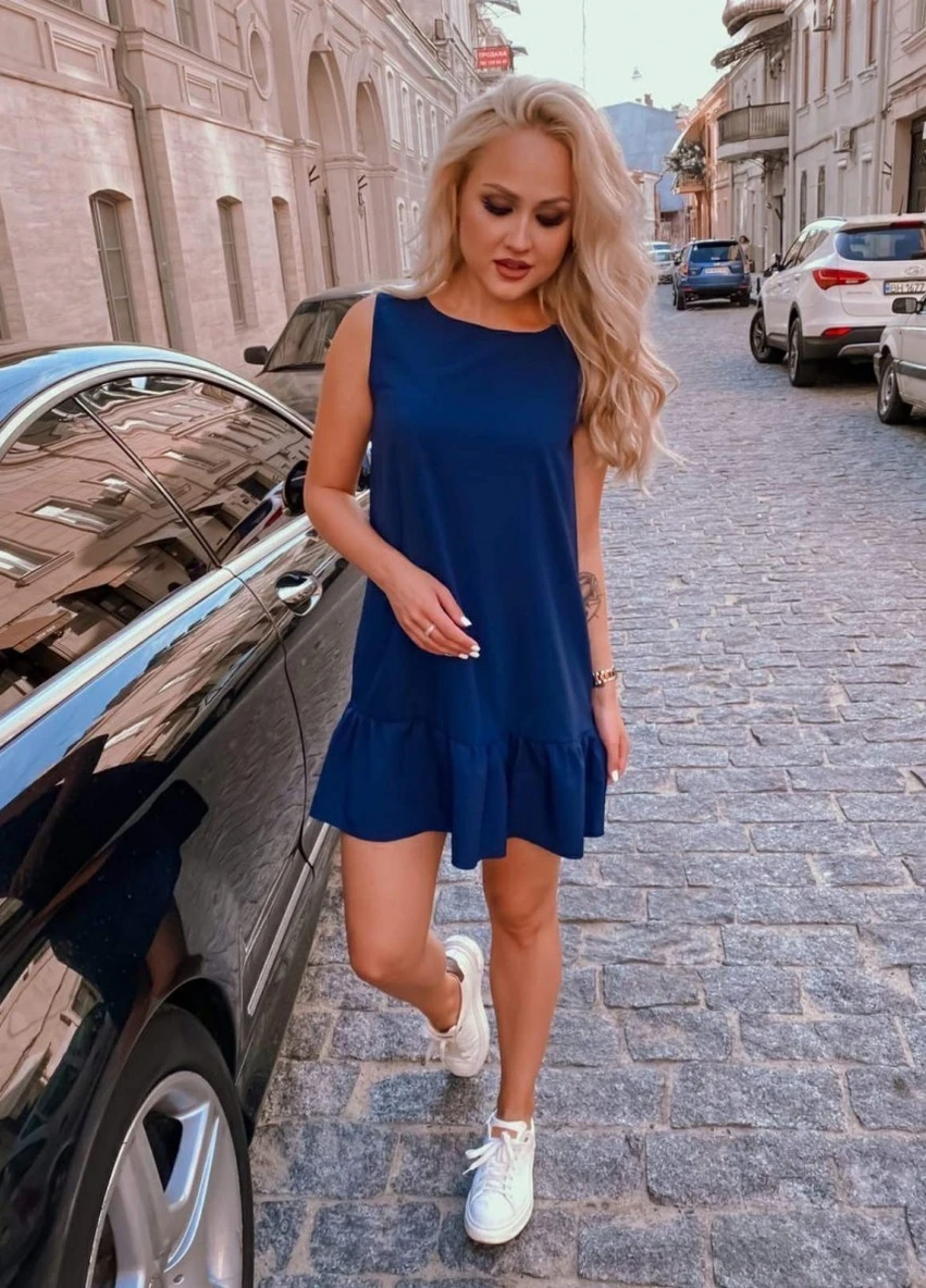 Синя пляжна сарафан FashionYouWant однотонна