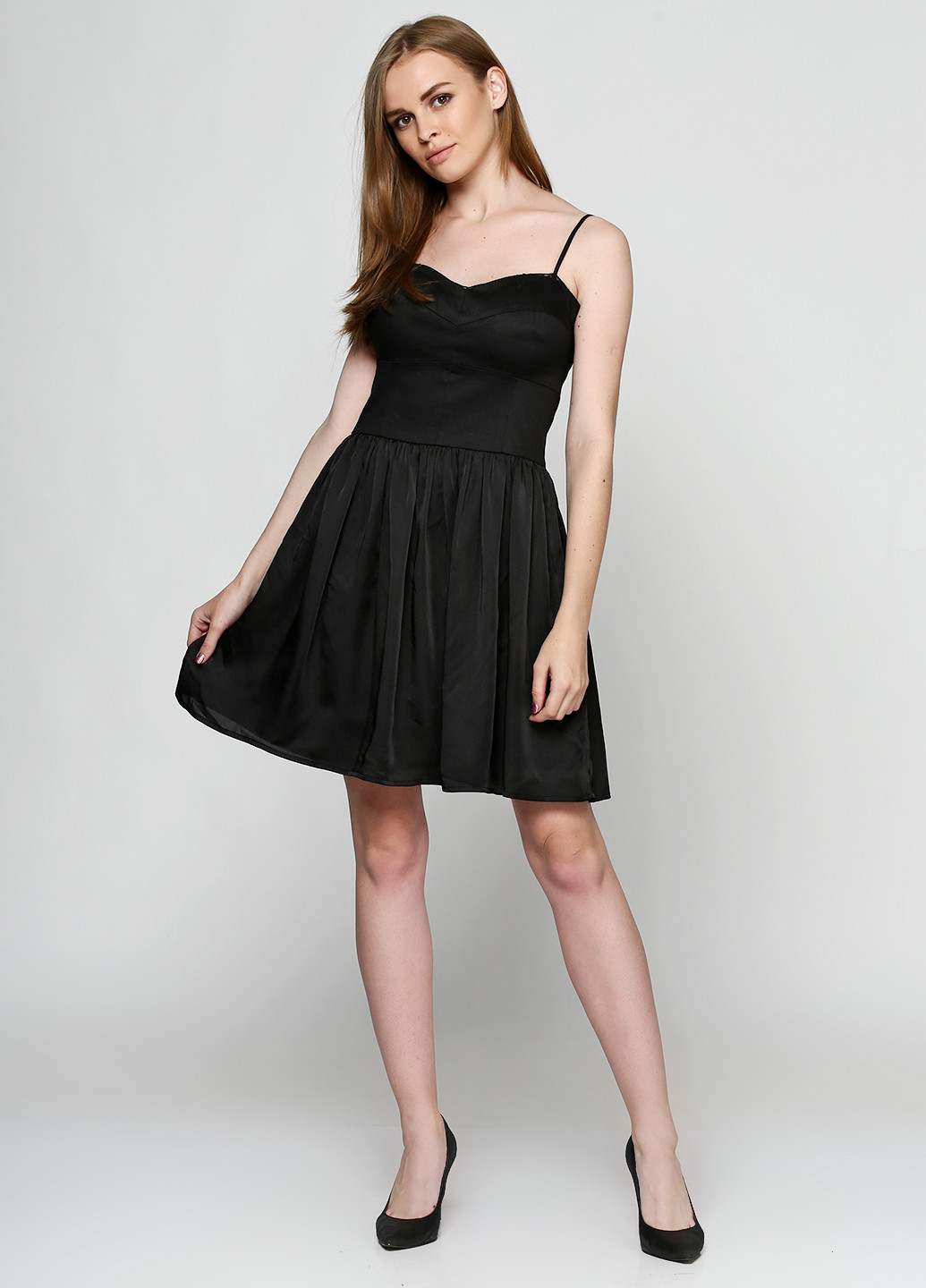 Черное коктейльное платье Morgan однотонное