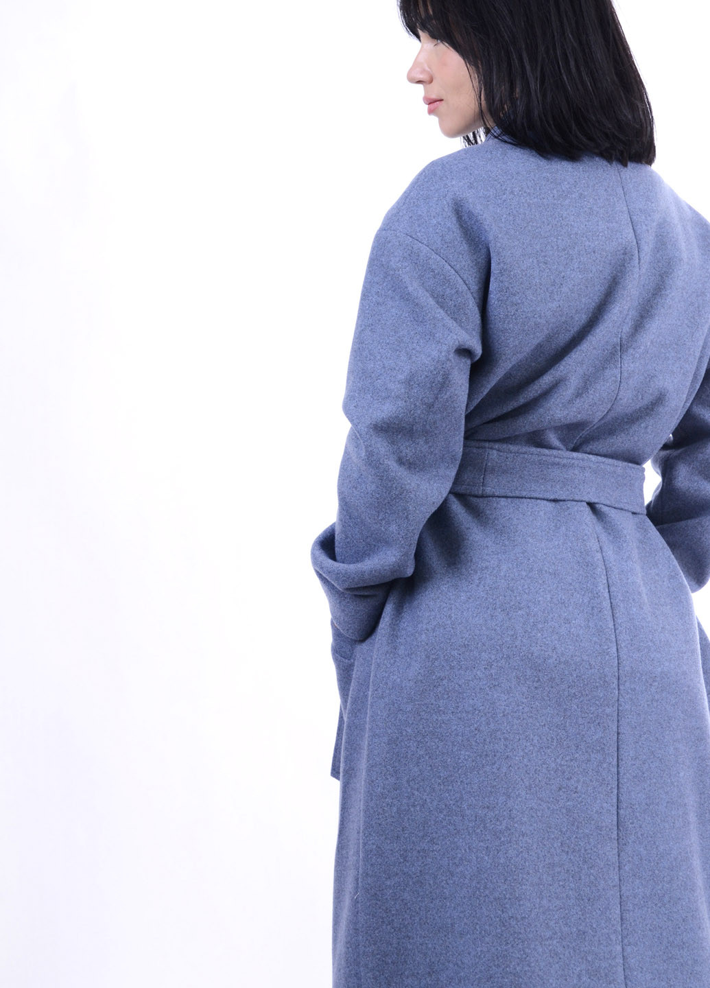 Сіро-синє демісезонне Жіноче пальто оверсайз оверсайз Luxik