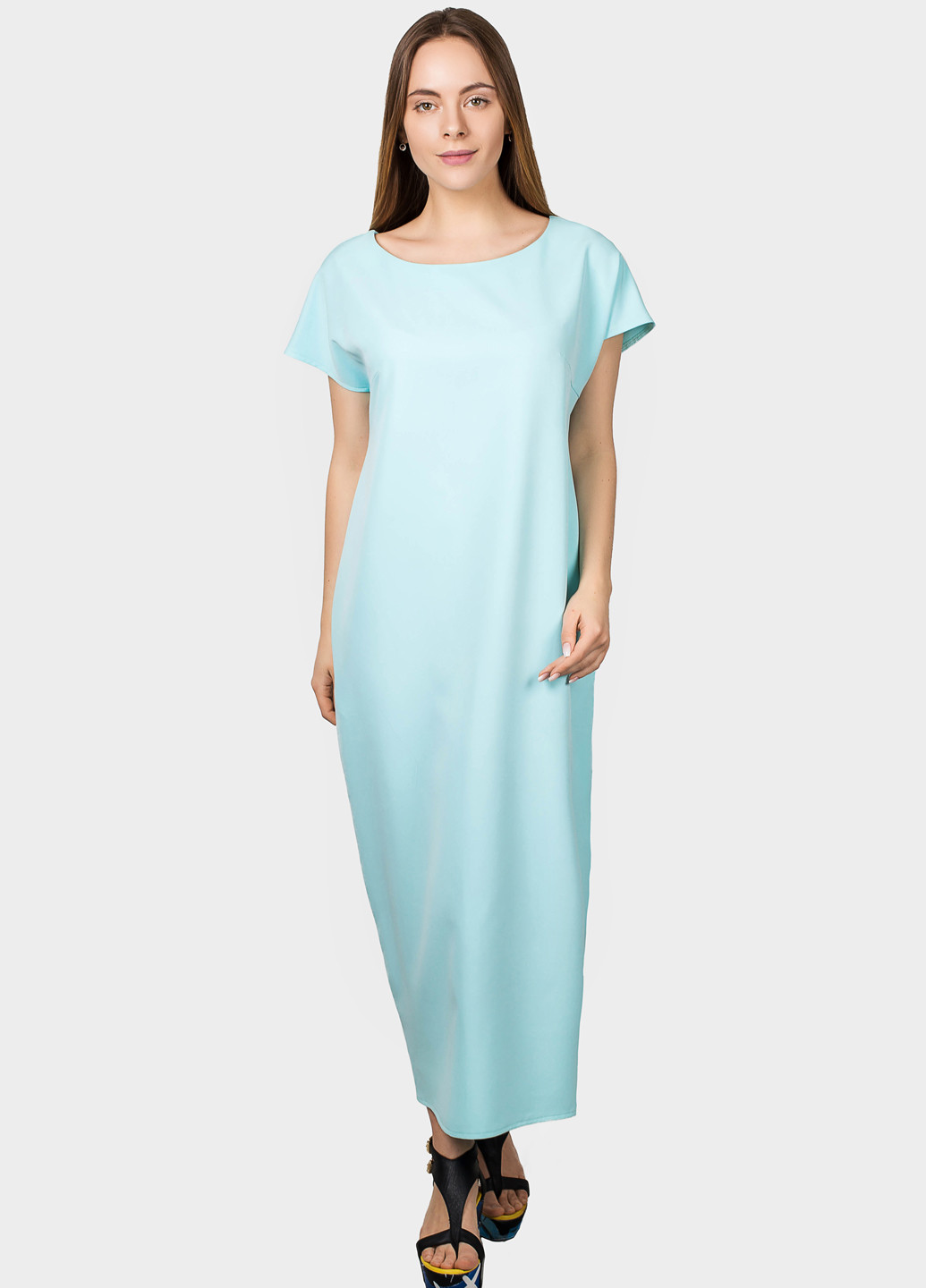 Світло-бірюзова кежуал плаття, сукня оверсайз O`zona milano однотонна