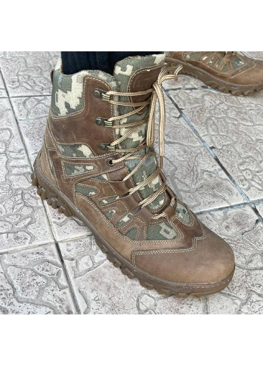 Коричневые летние ботинки летние тактические всу 6556 40 р 26 см коричневые KNF
