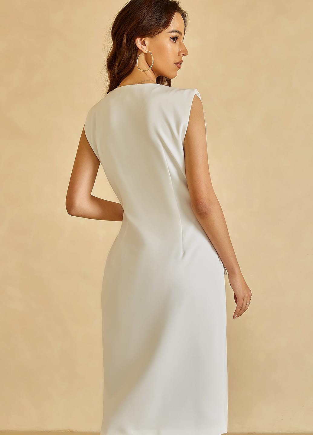 Білий ділова, кежуал сукня сукня-жакет SHEIN однотонна