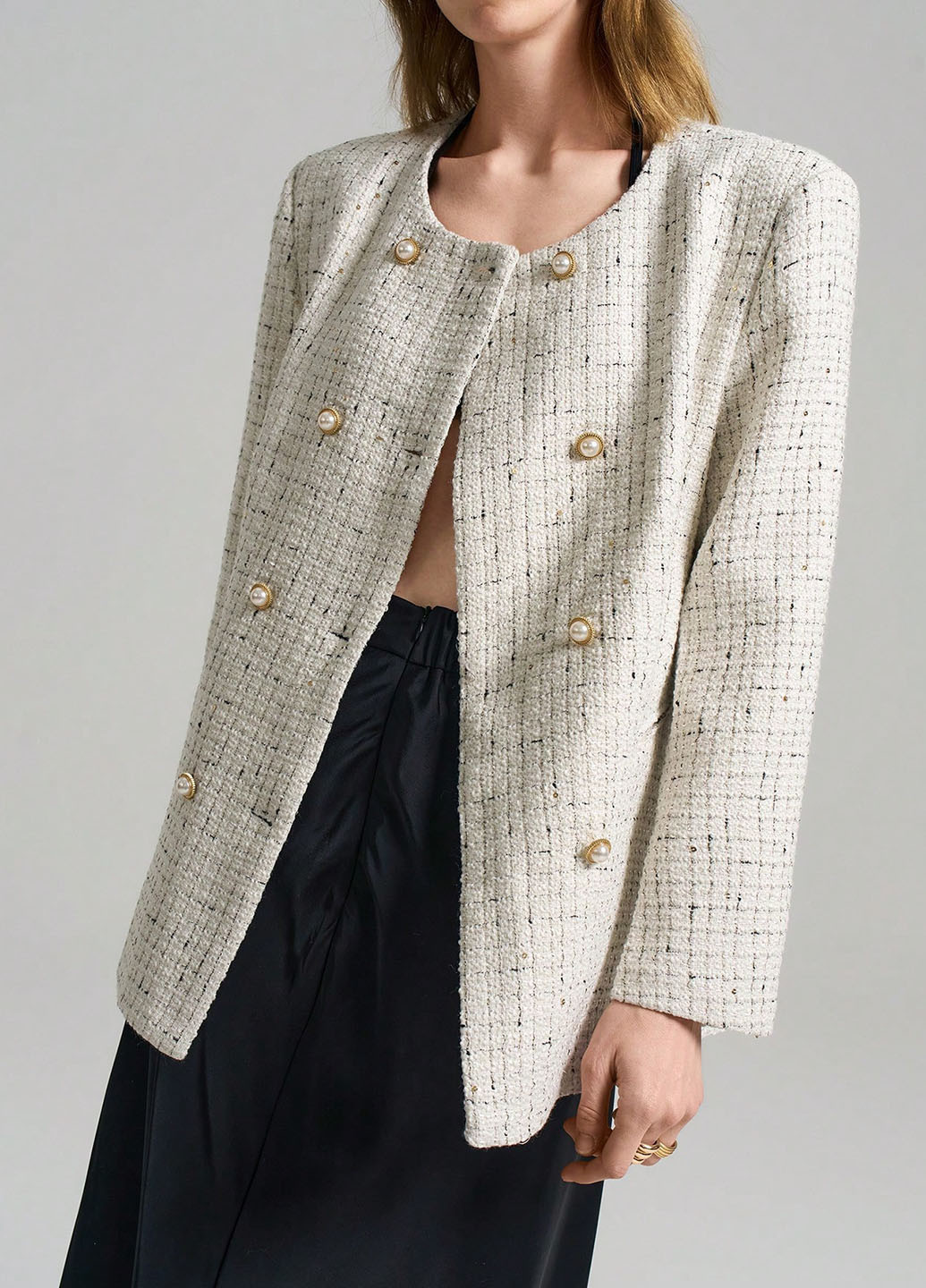 Молочное демисезонное Пальто однобортное SHEIN