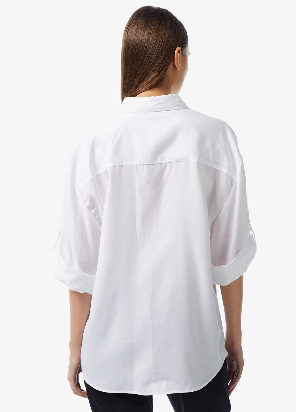 Белая классическая рубашка однотонная Lacoste