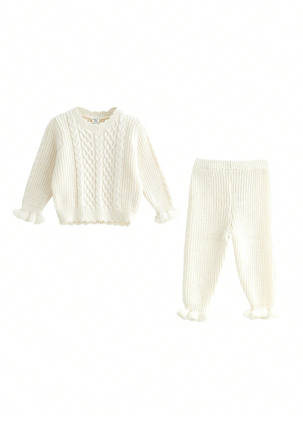 Белый демисезонный костюм (свитер, брюки) брючный SHEIN